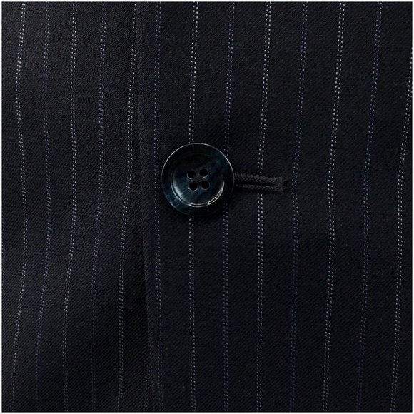 Stafford Mens Suit 2 Piece Set Size 42R Jacket Blazer Pants Wool Silk Navy Blues - Picture 5 of 16